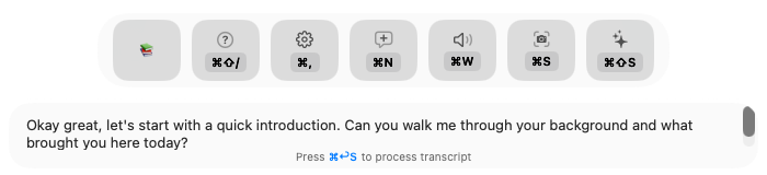 The Pont overlay on macOS showing live, structured interview guidance